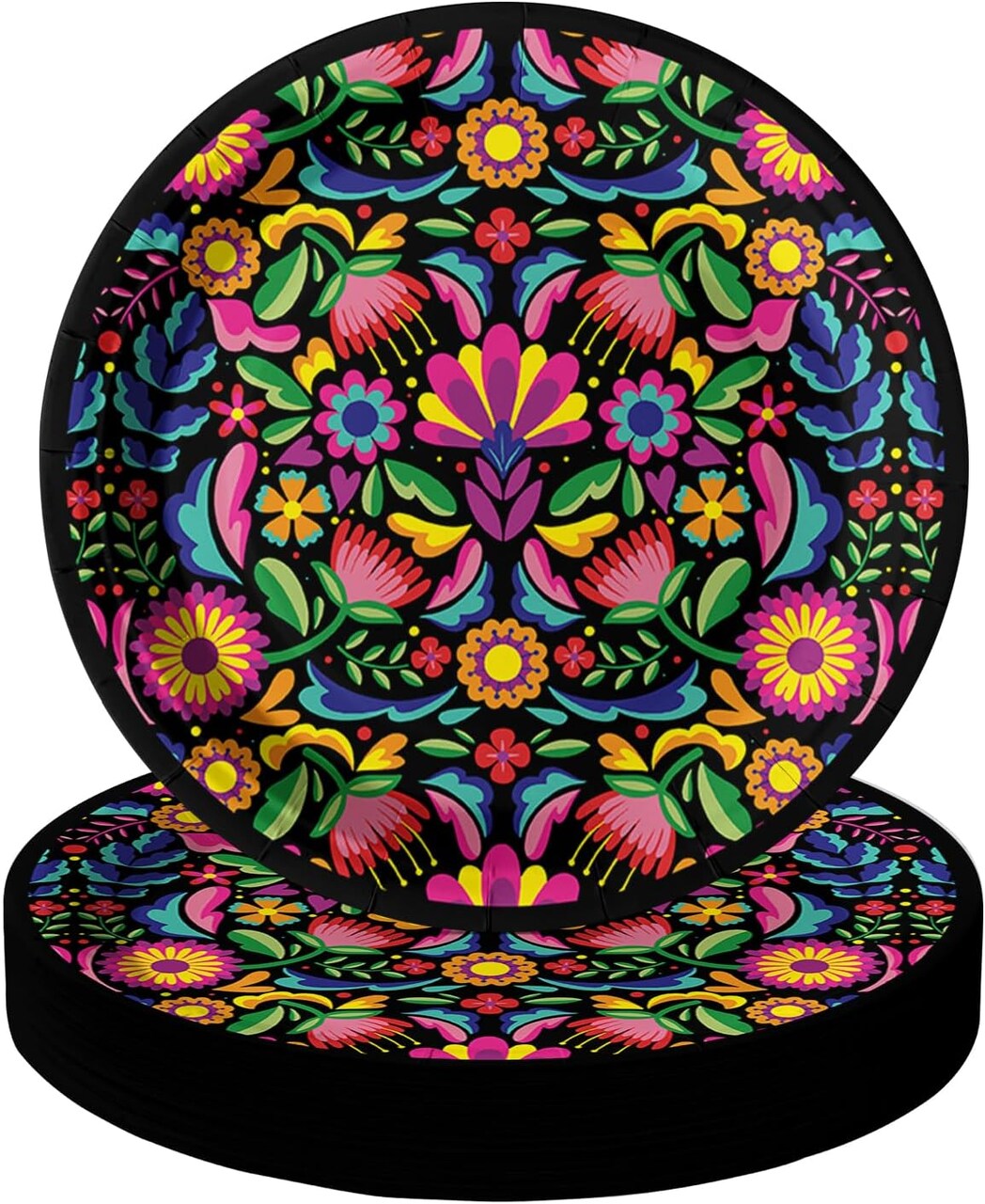 40Pcs Halloween Paper Plates, Halloween Day of The Dead Mexico Skulls Plates for Party Birthday Holiday Dinner Event Disposable Tableware Supplies Decor, 9lnch